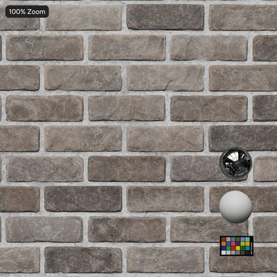 splitface running bond brick wall texture gray — View 4