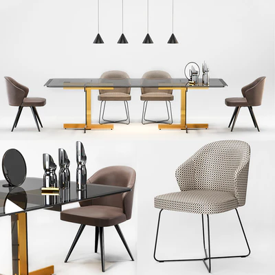 Minotti Catlin Dining Table, Leslie Dining chairs — Вид 1