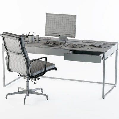 black office desk set — Вид 3