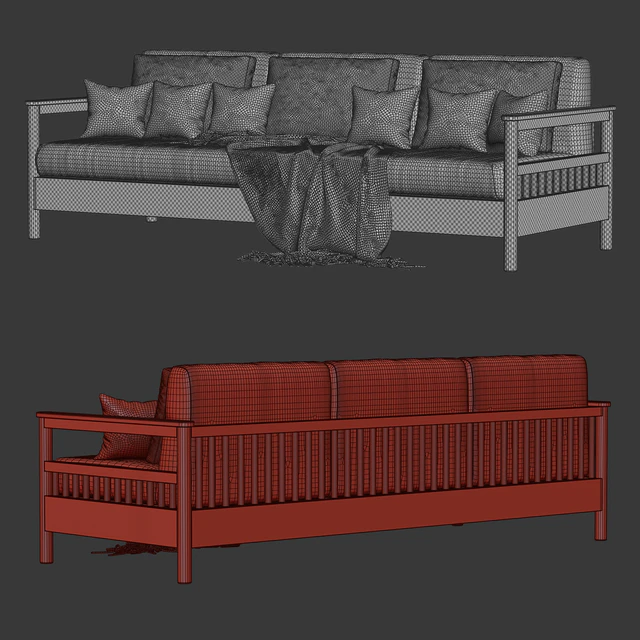 Tribeca outdoor three-seater sofa / Трехместный садовый диван — Скачать