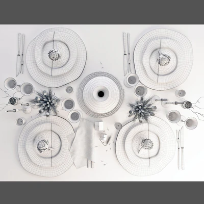 decorative set of dishes — Ver 3
