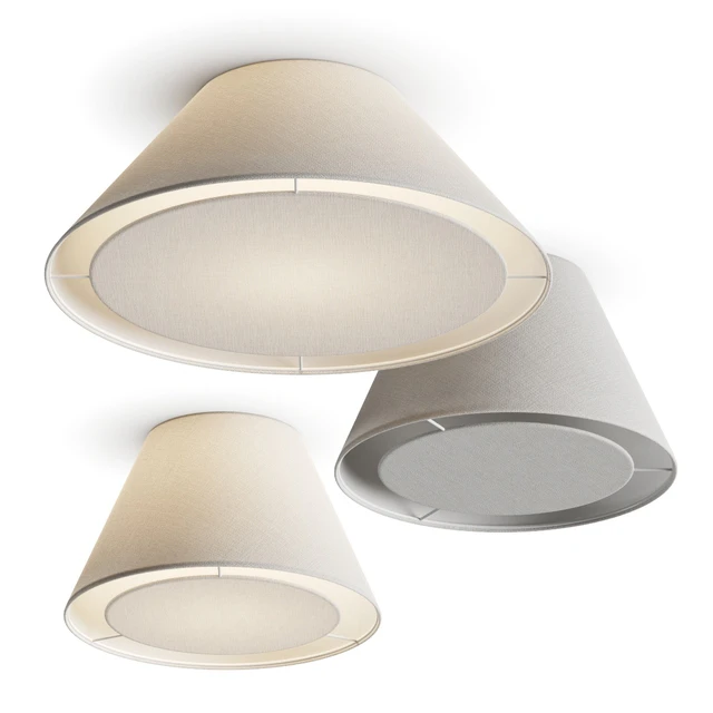Crate and Barrel White Tapered Linen Ceiling Lamps — Descargar