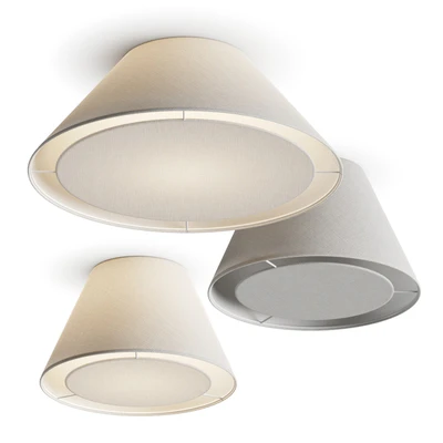 Crate and Barrel White Tapered Linen Ceiling Lamps — Ver 1