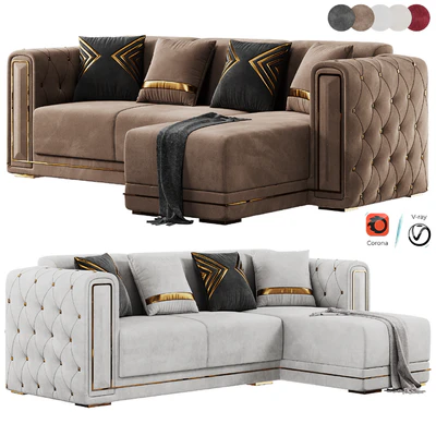 Modern Corner Beige Sectional Sofa — Ver 1