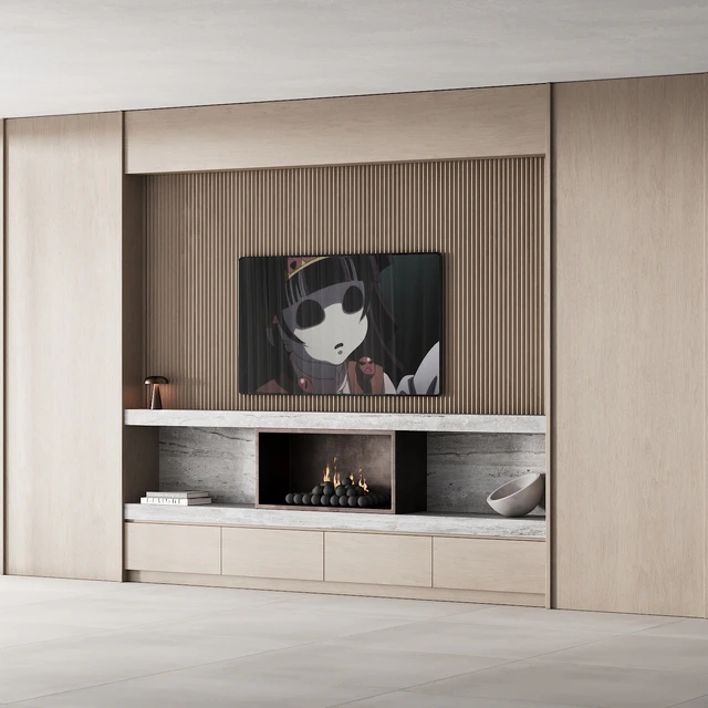 150 tv wall kit 02 modern japandi oak wood 02 — Скачать