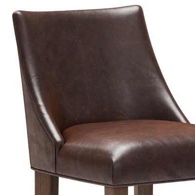 Restoration Hardware Ella Leather Armless Stool — Ver 4