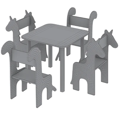 Table & Children's Animal Chairs by THE HOME DECO FACTORY — Вид 6
