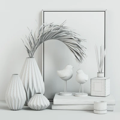 Decorative Set with Glass Birds — Ver 3