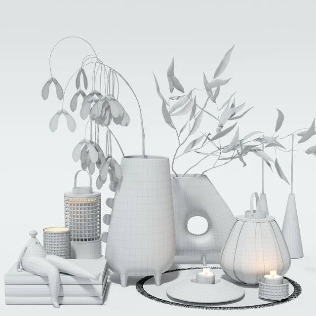 Decorative set with lanterns — Скачать