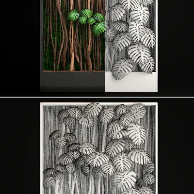 Vertical garden 9. Monstera, phytowall, phytomodule, eco design, vertical garden, decorative — Ver 2