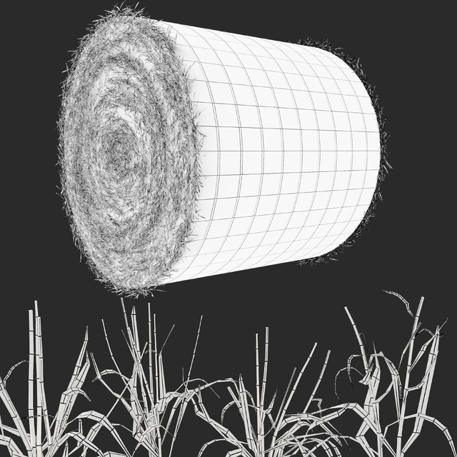 Farm field with hay bale — Descargar
