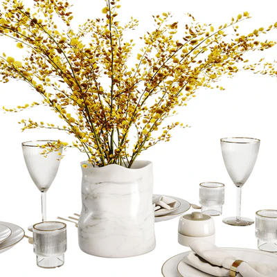 Table setting with bouquet — Ver 4