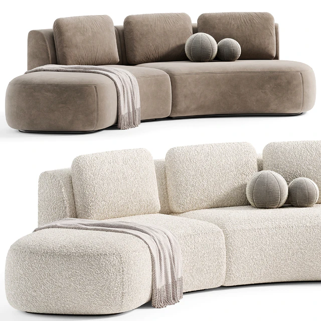 Pebble Boucle Curved Modular Sofa by deluxdeco — Descargar
