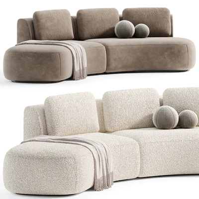 Pebble Boucle Curved Modular Sofa by deluxdeco — Ver 1