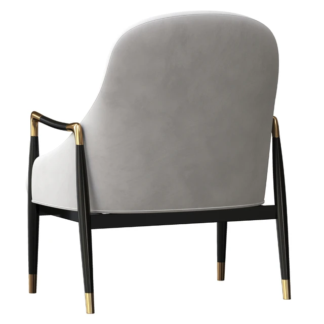 Modern Brass Accented Walnut Lounge Chairs — Descargar