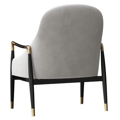 Modern Brass Accented Walnut Lounge Chairs — Ver 2