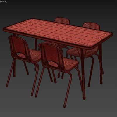 5 Piece Rectangular Activity Table & Chair Set — Ver 3