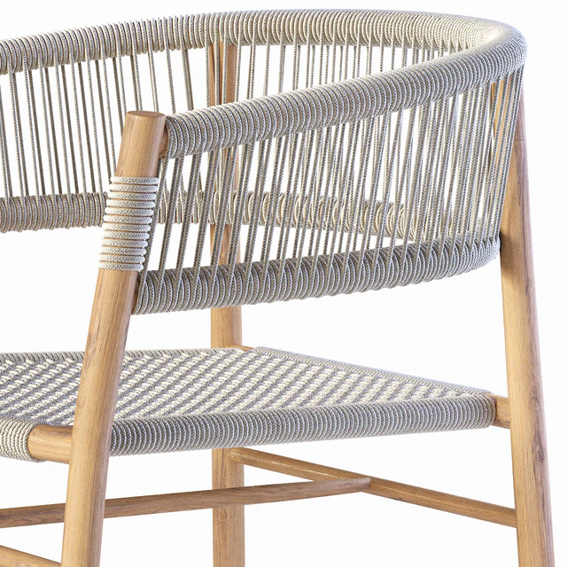 Ethimo Kilt Dining Armchair Teak and Rope — Скачать