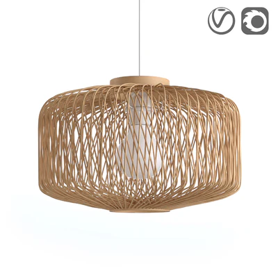 Rattan lamp, non electrified, Yaku — Ver 1