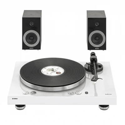 Yamaha Vinyl Player with Sony speakers and records — View 4