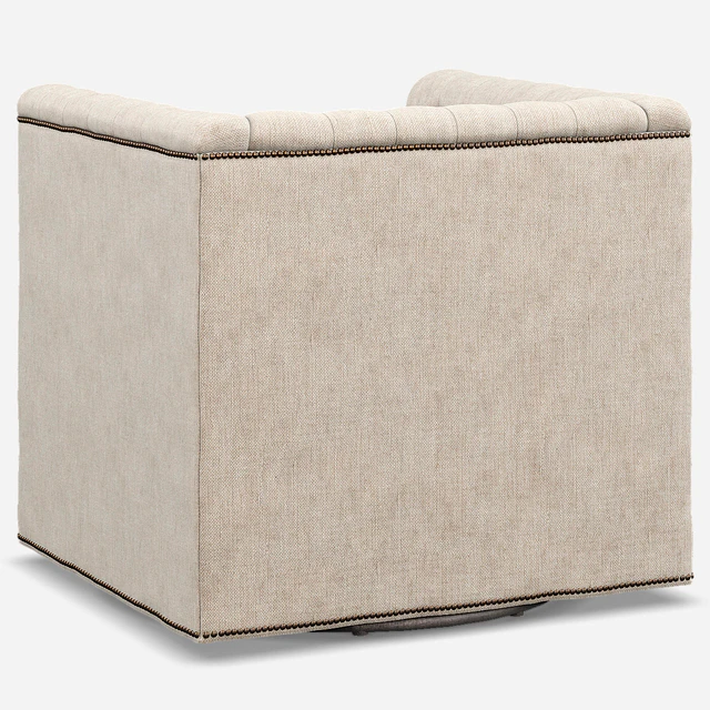 Thatcher Modern Classic Tufted Ivory Linen Swivel Armсhair — Скачать