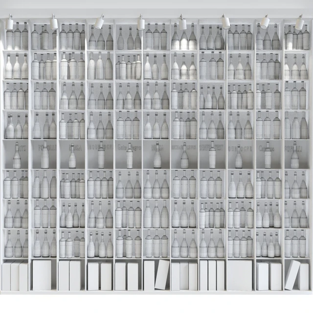 Large wine cabinet with collection wine. Alcohol — Descargar