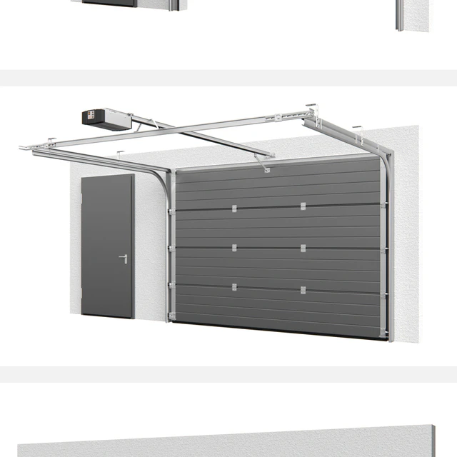 Sectional doors Hormann LPU open / closed with side door — Descargar
