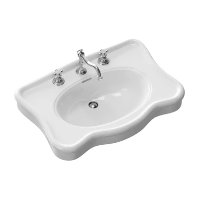 Bathroom Console Sink Deluxe Counter Top White Vitreous China — View 3