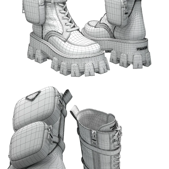 PRADA Brushed rois leather and nylon Monolith boots — Descargar
