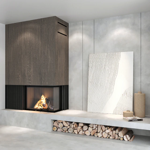 Decorative wall with fireplace set 03 — Descargar