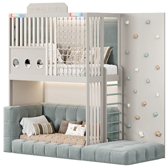 Designer two-level bed Kids room — Скачать