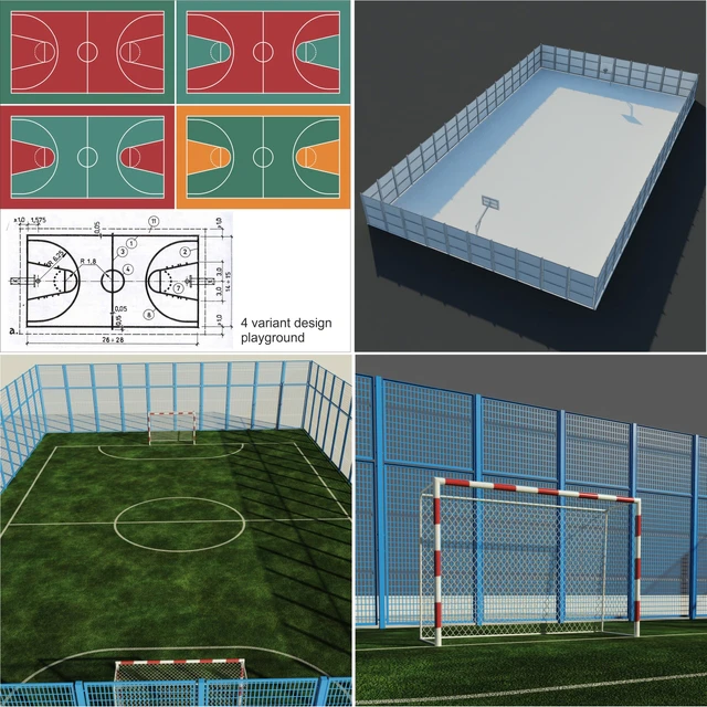 A set of sports fields - Set sport playground — Descargar