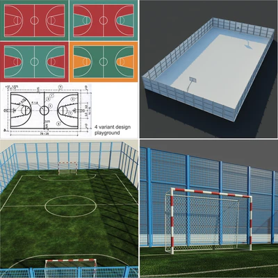 A set of sports fields - Set sport playground — Ver 3