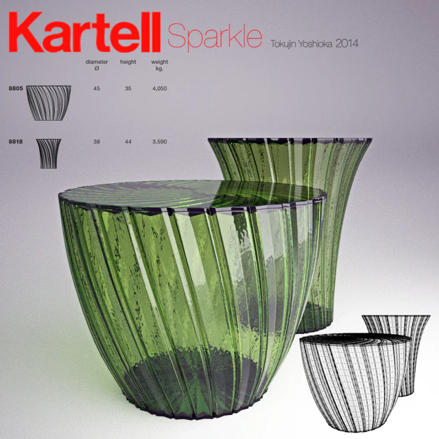 Kartell - Sparkle Table &amp; Stool — Descargar