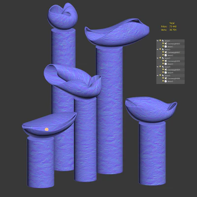 Decorative clay lamps Nautile ii Floor Lamp by Elsa Foulon — Ver 5