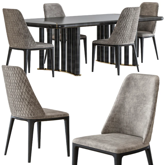 Opera Contemporary Oliver Table and Hilary Armchair Set — Descargar