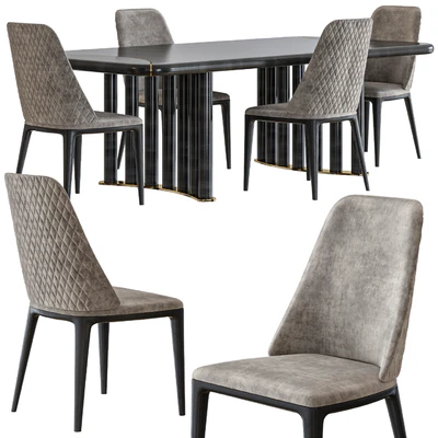 Opera Contemporary Oliver Table and Hilary Armchair Set — Ver 1