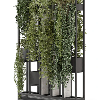 Indoor Hanging Plants in Metal Stand - Set 1698 — Ver 6