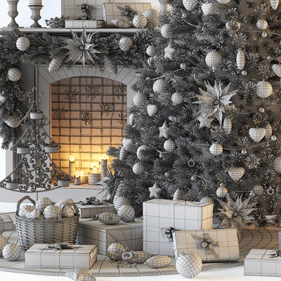 Christmas tree with fireplace — Ver 3