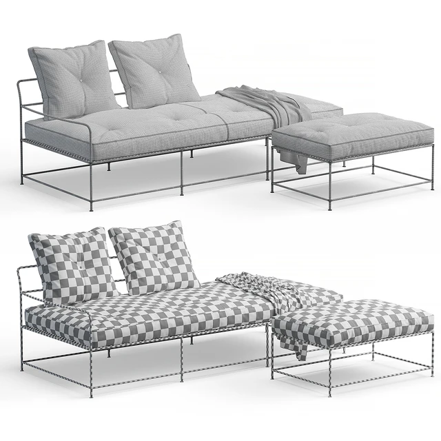 Baxter Girgenti Sofa with Ottoman — Скачать