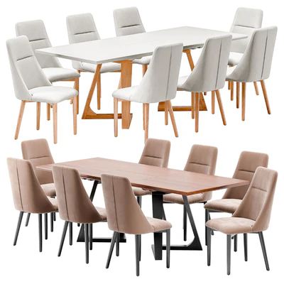 Sylvie dining chair and T1692 table — View 1