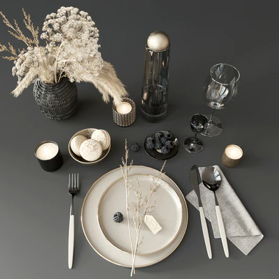 Tableware with heracleum — Ver 3