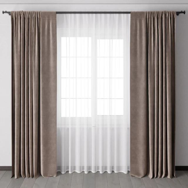 Curtains with metal curtain rod 12 — Скачать