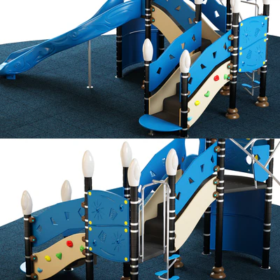 Kids playground equipment with slide climbing 03 — Вид 4