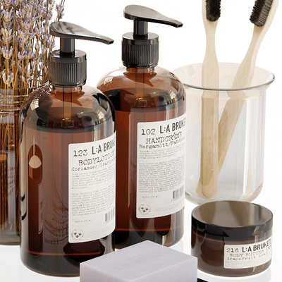 LA Bruket decor set for bathroom with lavender — View 3