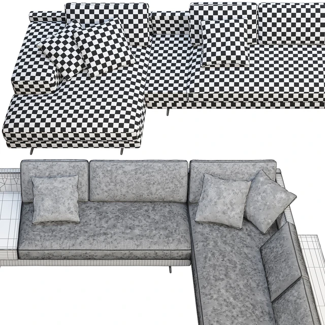Poliform Mondrian chaise lounge sofa — Скачать