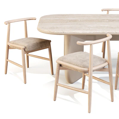 Dining Set: Meridiani (Italo Table and Emilia Chairs) — Вид 2