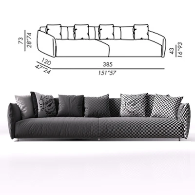 Sofa Meridiani Scott Twin — Ver 2