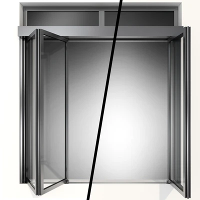 Складывающиеся металлические автоматические двери /  Folding Metal Automatic Doors — Вид 4