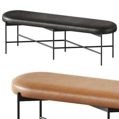 Pottery Barn Maison Leather Backless Bench — Ver 1